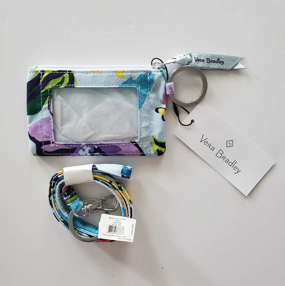 NWT Vera Bradley Marian Floral ID Case & Lanyard
